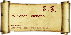Policzer Barbara névjegykártya